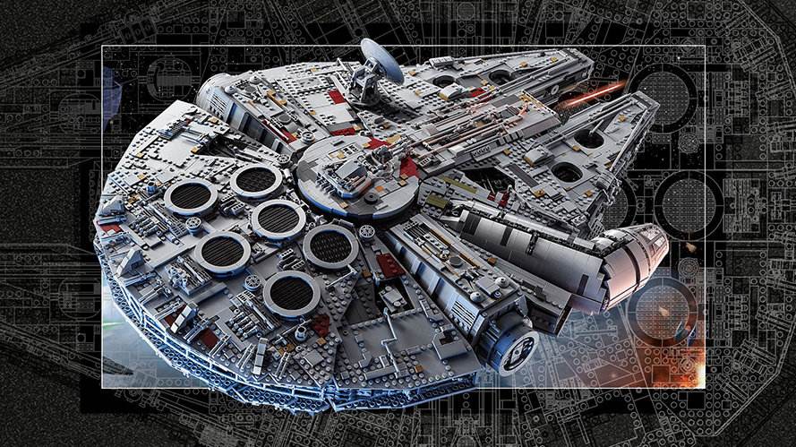 乐高千年隼10179拼装过程视频,乐高千年隼与普通版对比