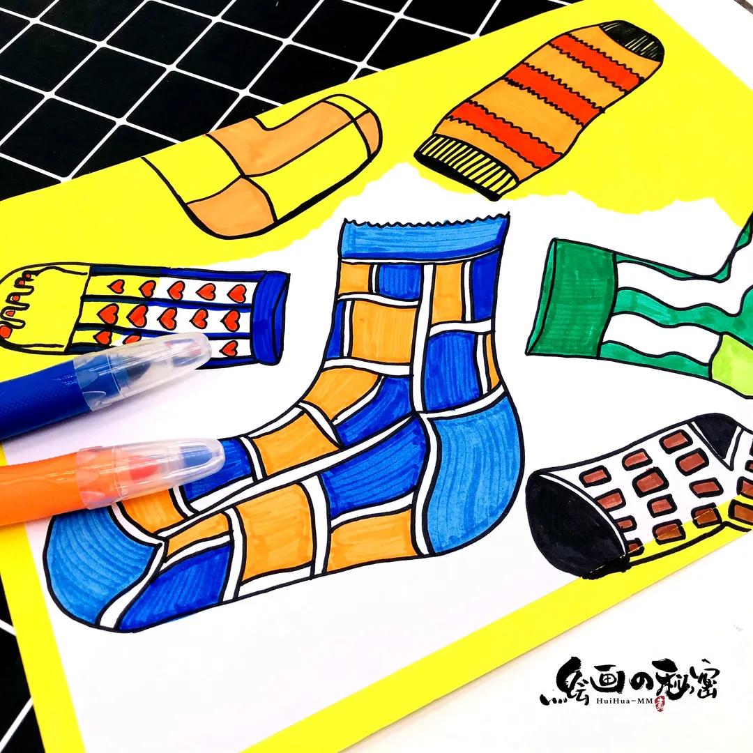 创意美术5-6岁课程袜子,少儿创意美术袜子