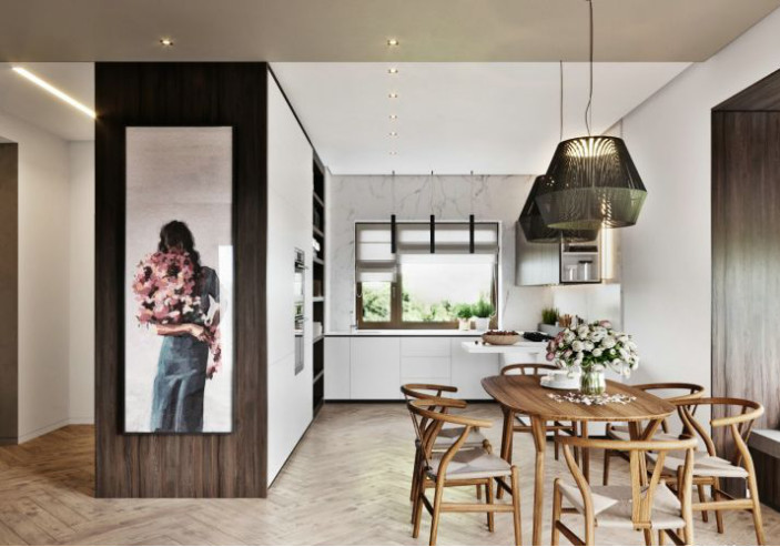 140平米北欧拼色实木风格装修,新中式田园风北欧风格装修效果图