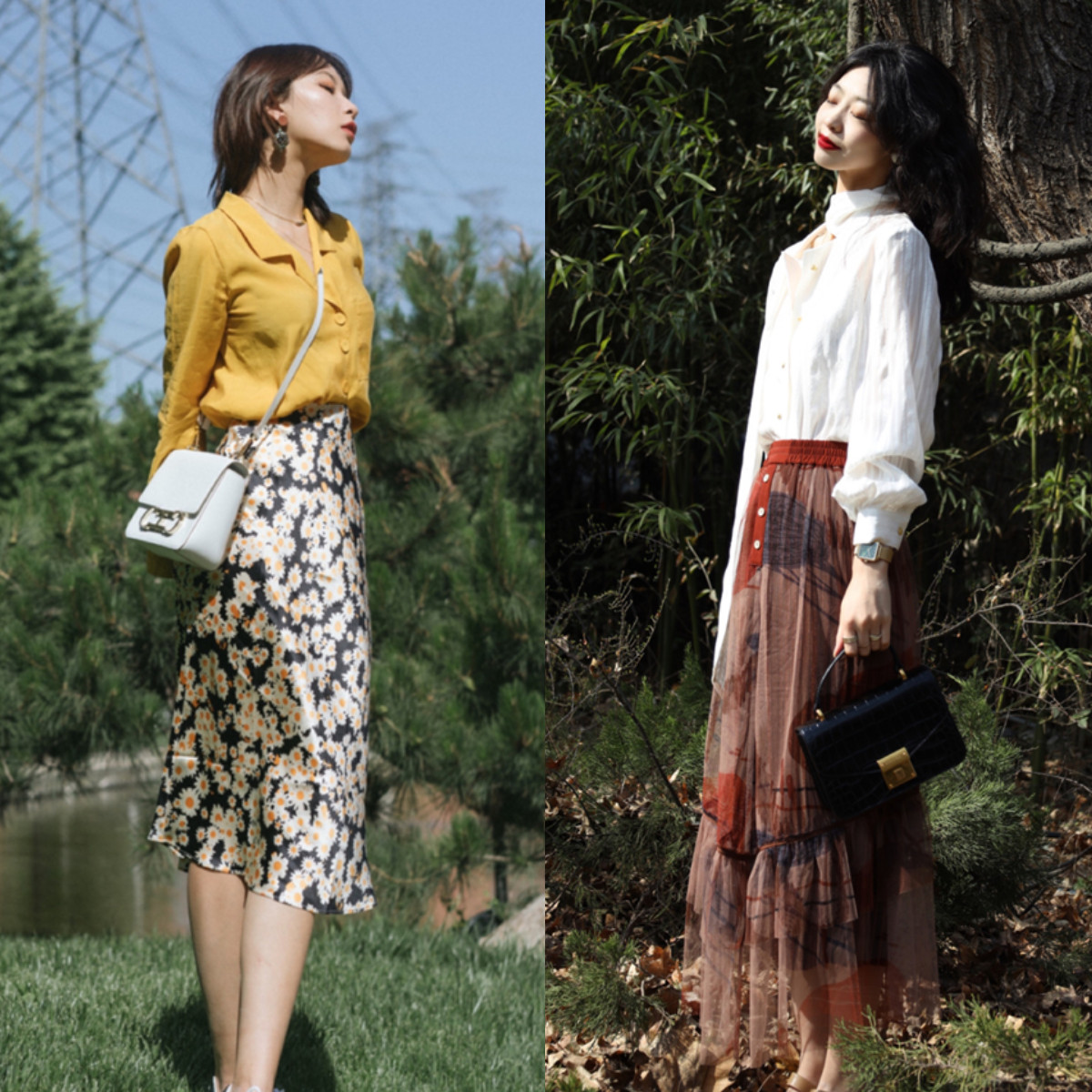 早秋衬衫搭配什么裙子,春天白色衬衫怎么搭配裙子才好看