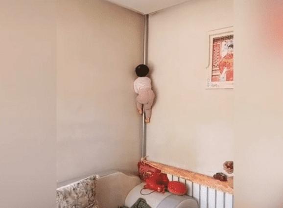 “飞毛腿宝宝”爬暖气管火了,传说中的“三天不打上房揭瓦”?