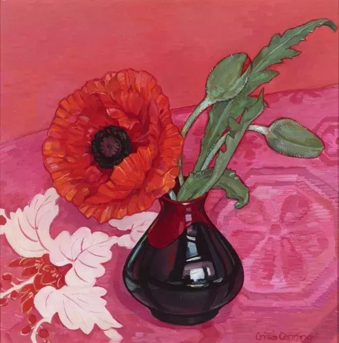 她72岁，画了50多年的画，花儿在她笔下都有了个性