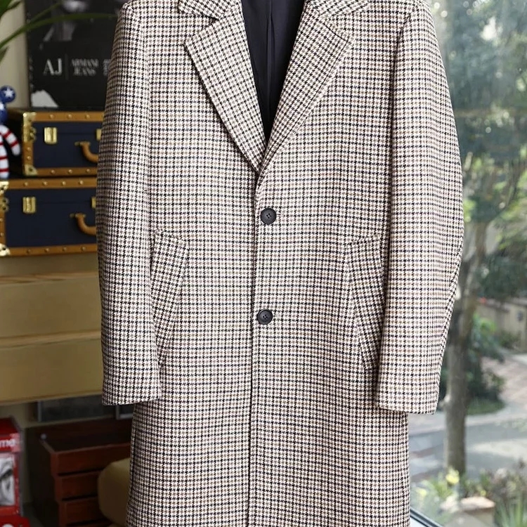 巴宝莉经典千鸟格男士风衣大衣外套，吴亦凡同款
