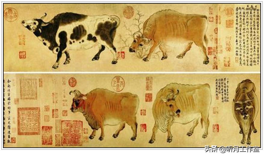 五牛图唐韩滉纯银纪念币2009,唐韩滉五牛图作品分析