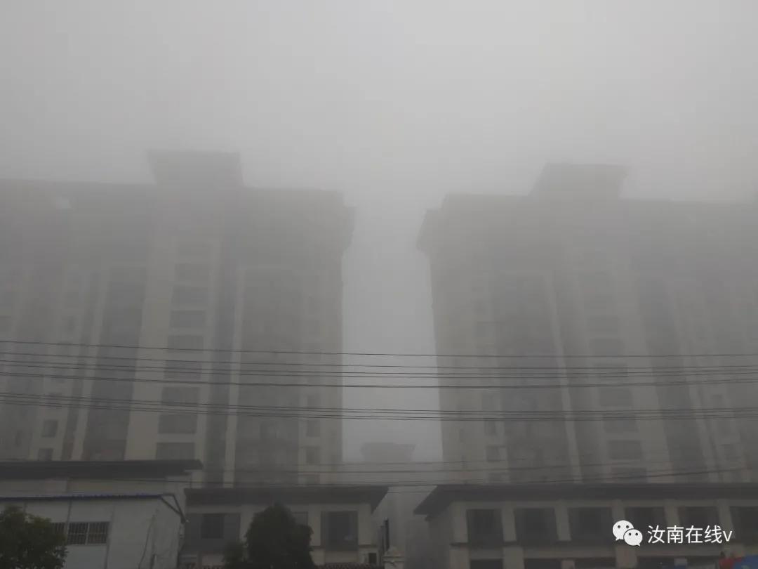 汝南县发布大雾橙色预警,大雾突然来袭视频