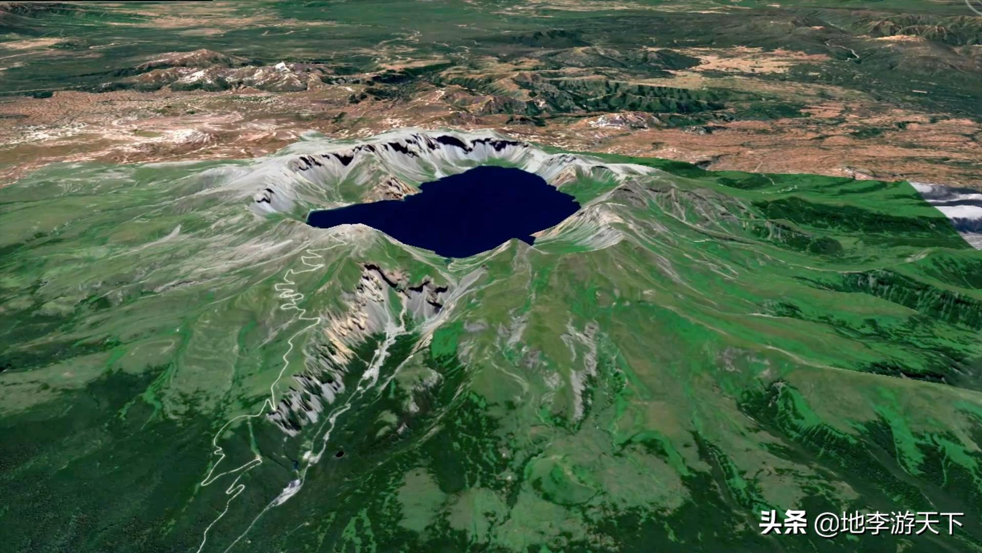 卫星地图看神秘的长白山,卫星地图中的长白山