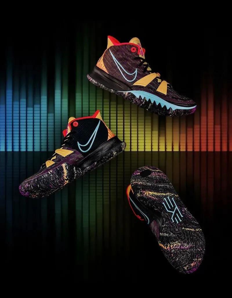 欧文穿欧文7打球图片,nba上脚欧文7紫黄破晓