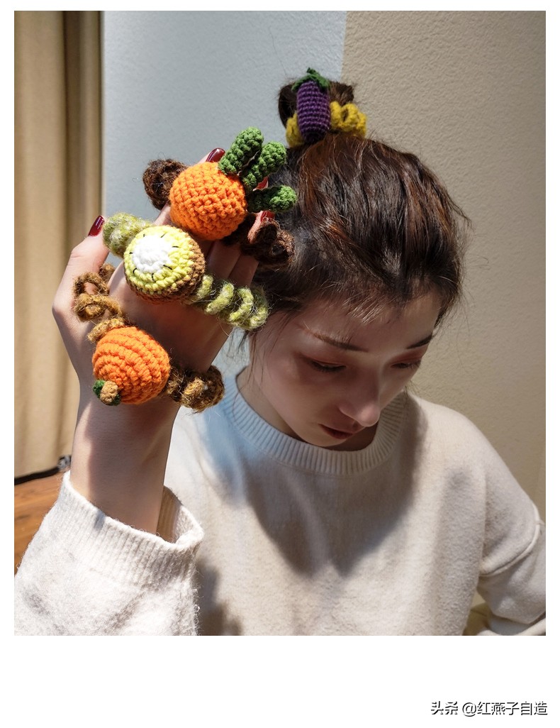 北欧手工编织饰品,毛线编织小饰品ins风