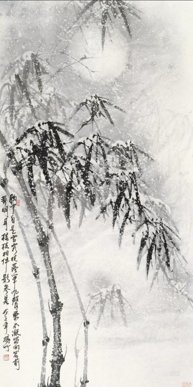 中国风山水画中的雪景,中国画雪景山水画