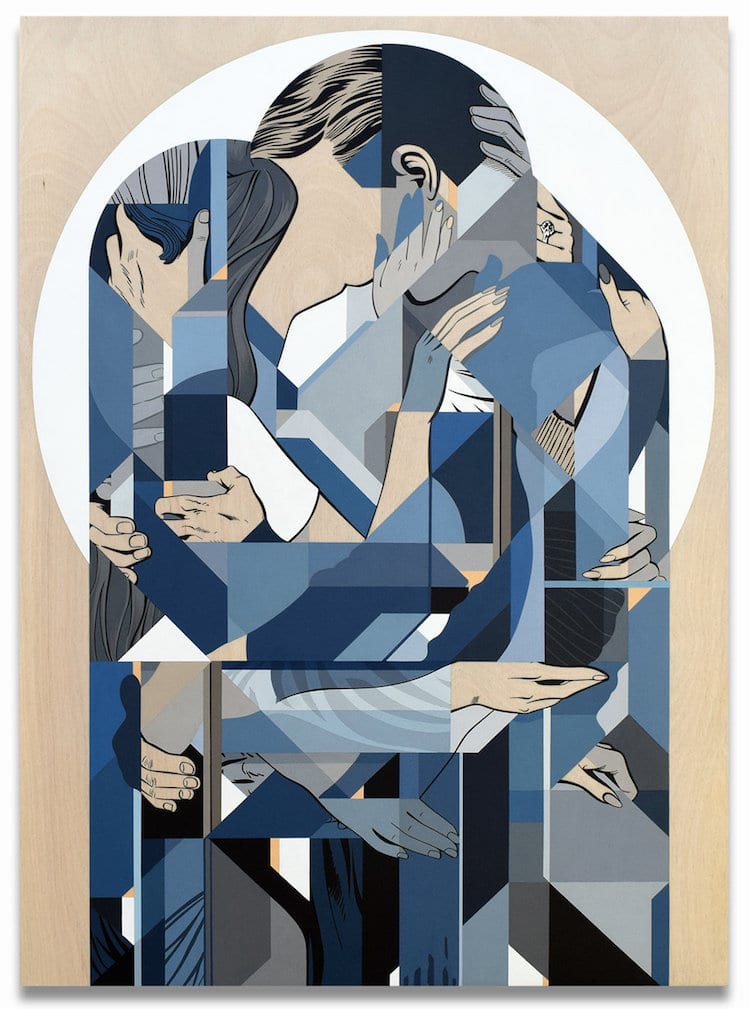 未来主义画作风格,用几何图形画世界名画