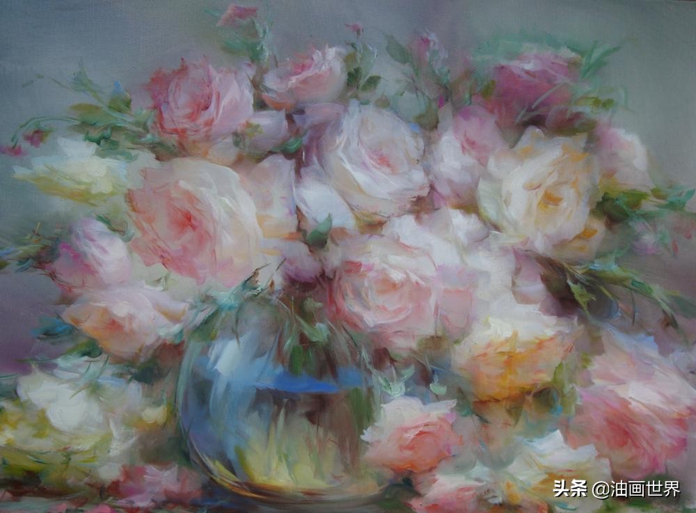 这画家绝对拥有绘画的魔力，把花束画得如此之美