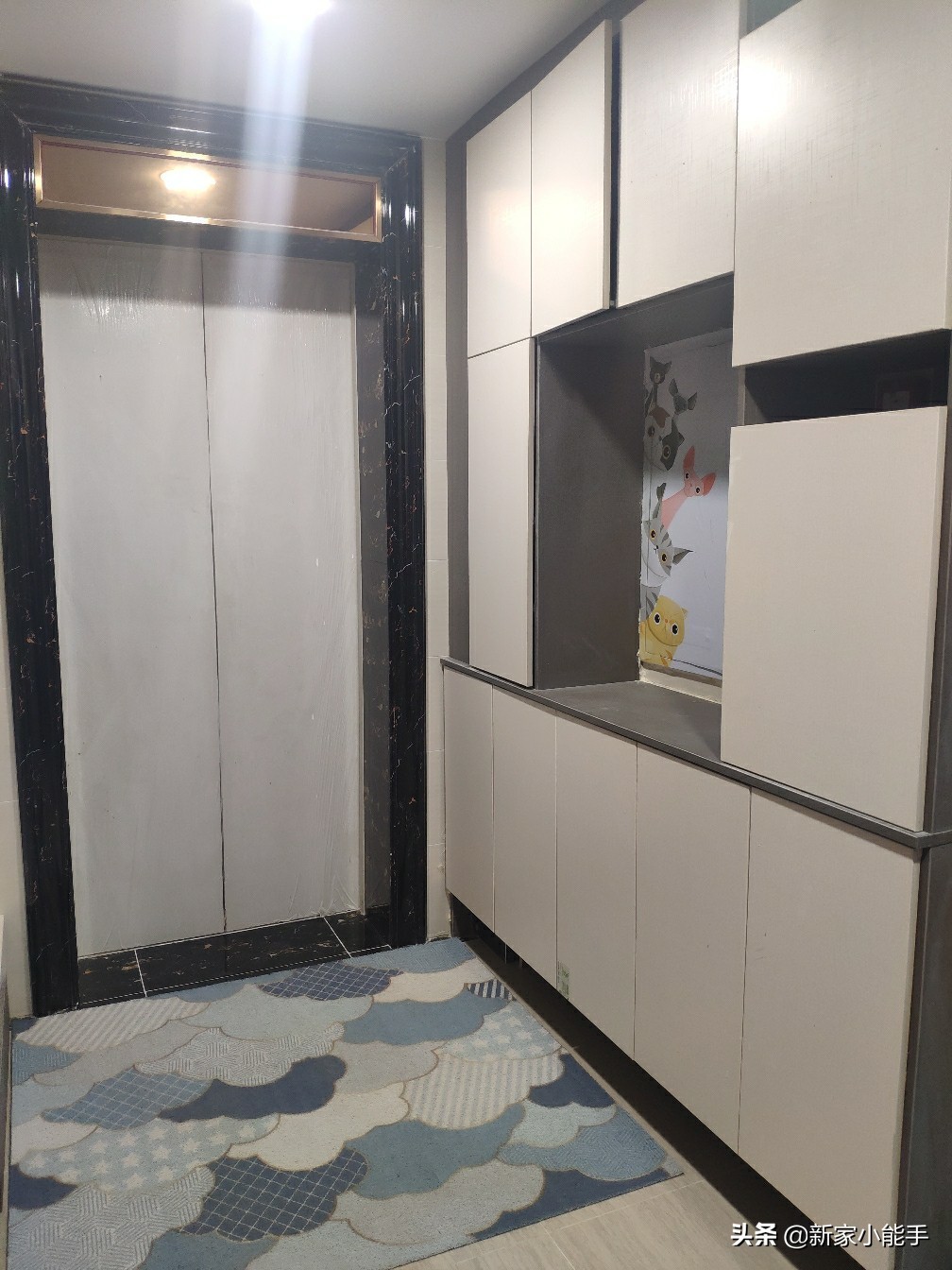 电梯门口走廊怎么做鞋柜,电梯口鞋柜奢华改造