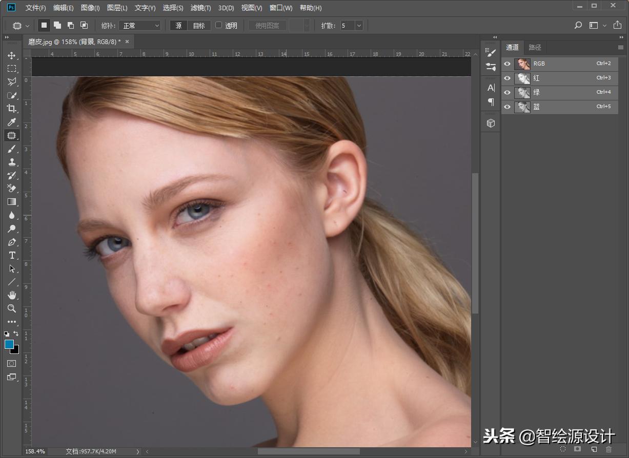 ps磨皮保留皮肤质感的磨皮技巧,ps脸部精修磨皮教程