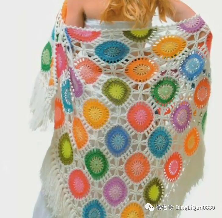 针织披肩作品,披肩花式围巾编织教程