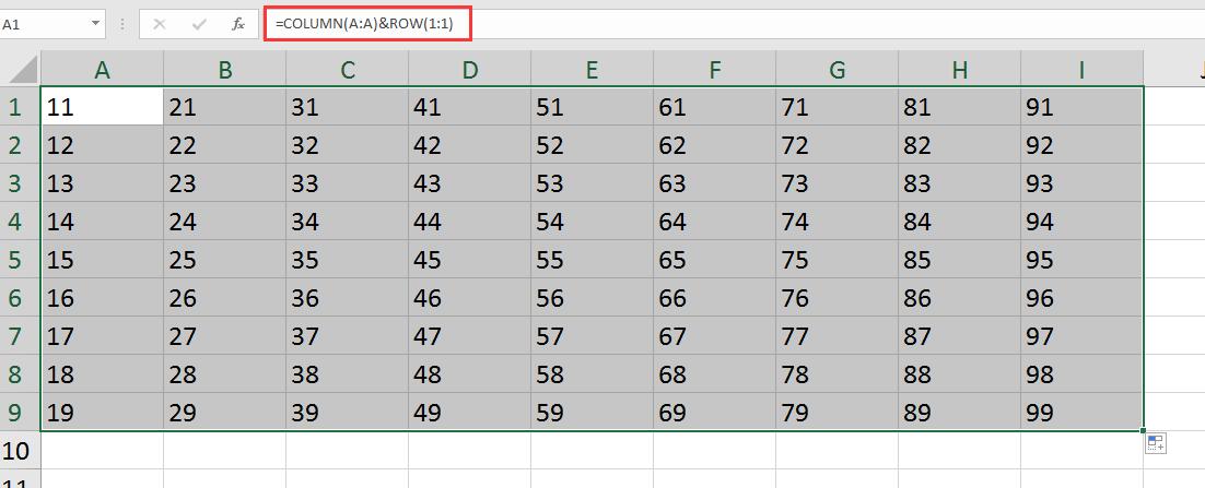 乘法口诀用excel怎么做,表格制作乘法口诀表
