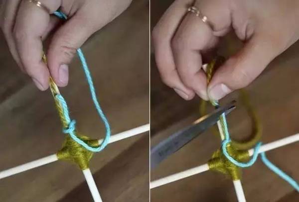 粗毛线绕花朵教程,毛线筷子绕花朵教程