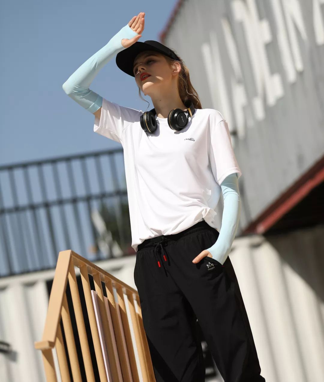 防晒冰袖T恤内搭,t恤加防晒罩衫