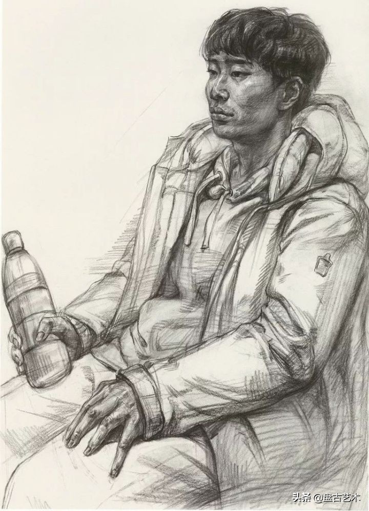 择其善者而从之,其不善者而改之的素描艺术画——盘古艺术