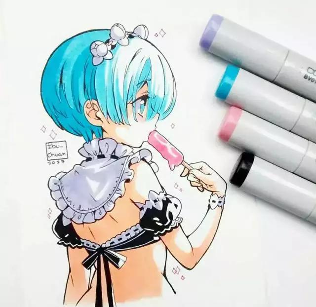 马克笔动漫上色教程q版,动漫手绘马克笔上色教程