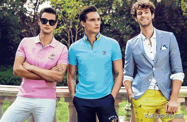polo衫男土味,洋气轻奢polo衫男装黄色