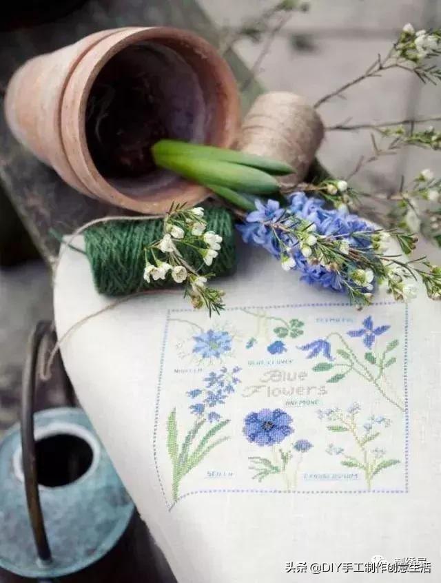 手工刺绣39款简单荷花刺绣图样,刺绣手工diy素材