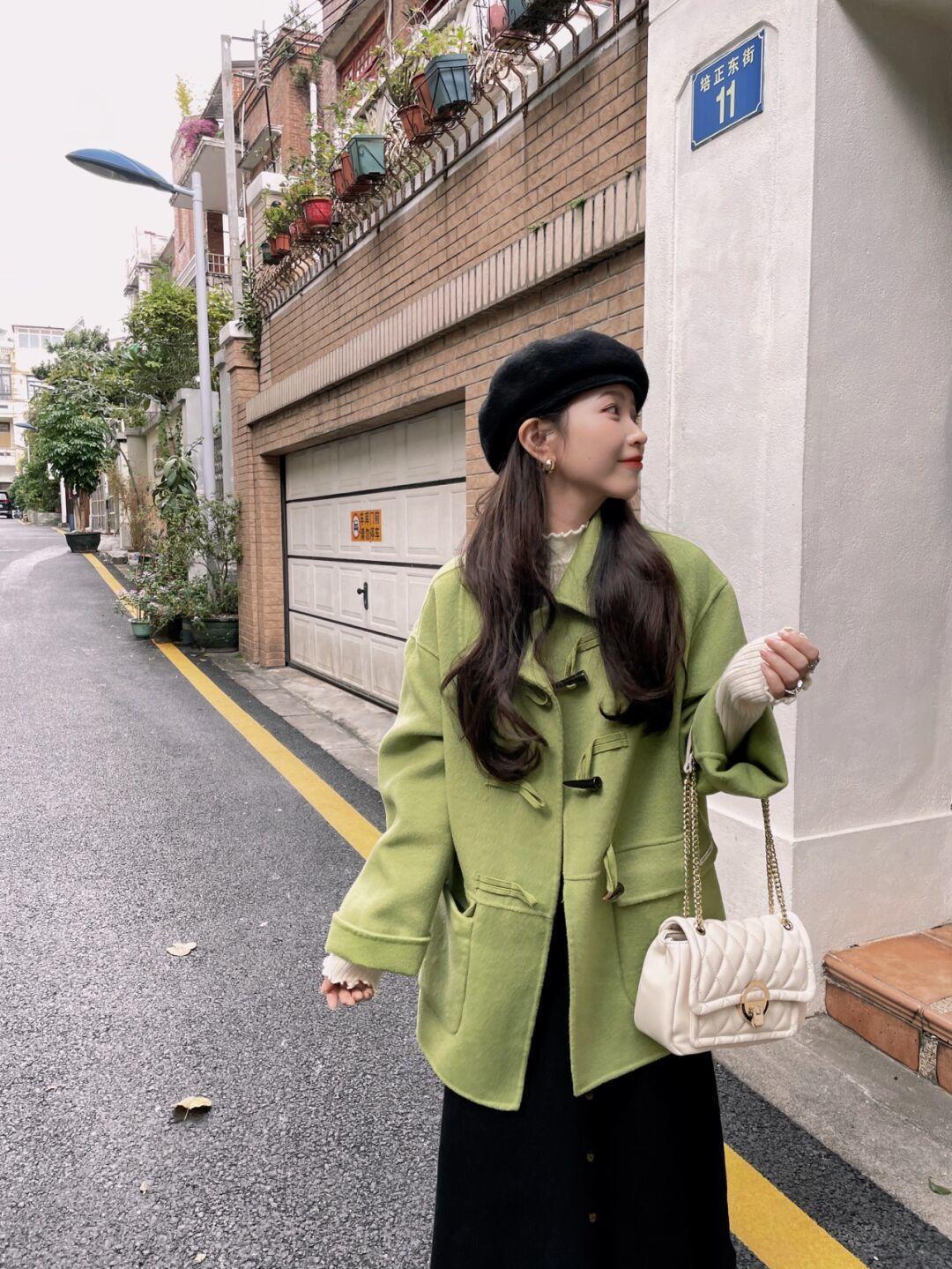 冬季简约毛呢外套穿搭,毛呢外套穿搭中短高端大气上档次