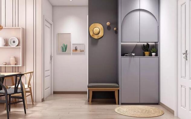 入户门厅造型设计,入户只能做一扇门的鞋柜怎么设计