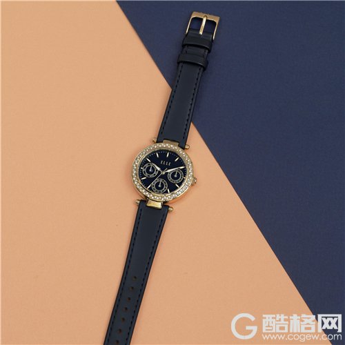 elle法式钢带潮流女士腕表玫瑰金,法式优雅腕表