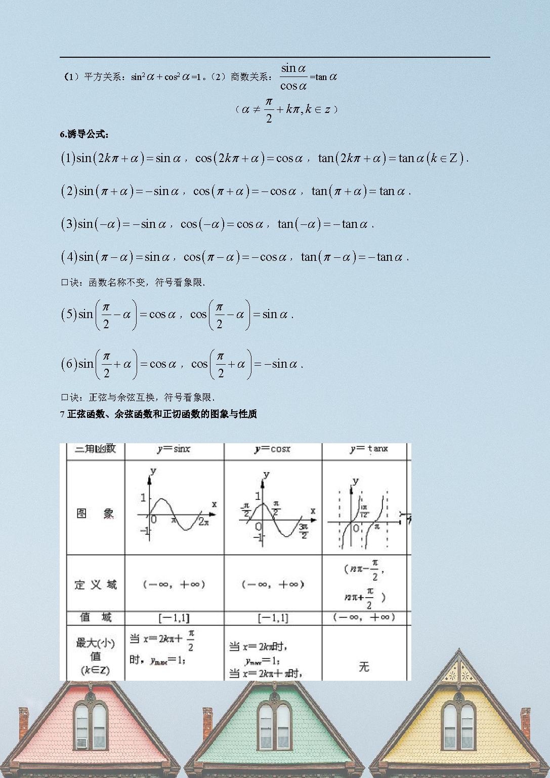 高考数学三角函数知识点总结,高中数学三角函数知识点全总结