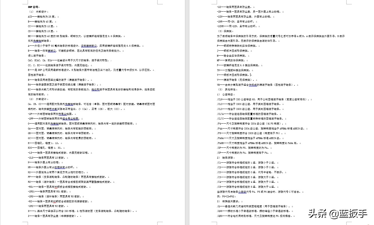 最新国内外滚动轴承代号对照表,各国轴承代号对照表