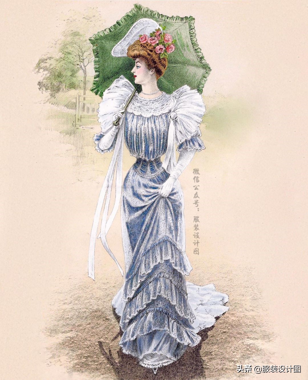 洛可可风格服装设计,服装设计巴洛克宫廷风图