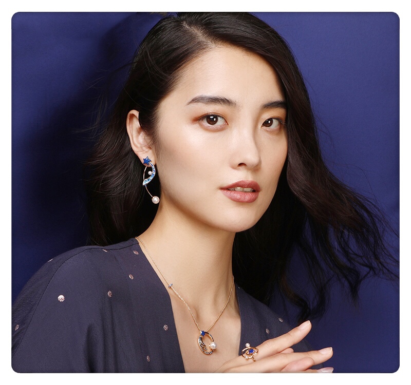 刘诗诗同款福禄耳环,刘诗诗多层杏叶耳环