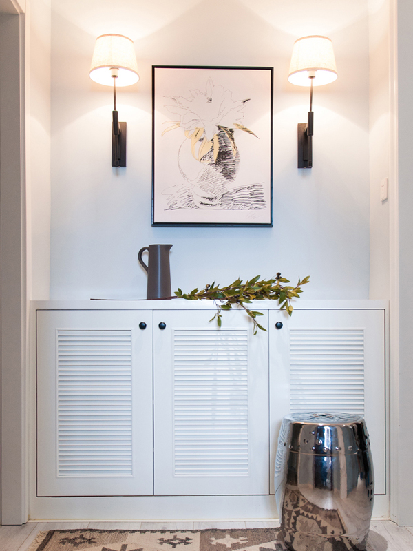 一米宽的长廊玄关设计,玄关有一个承重柱子怎么设计