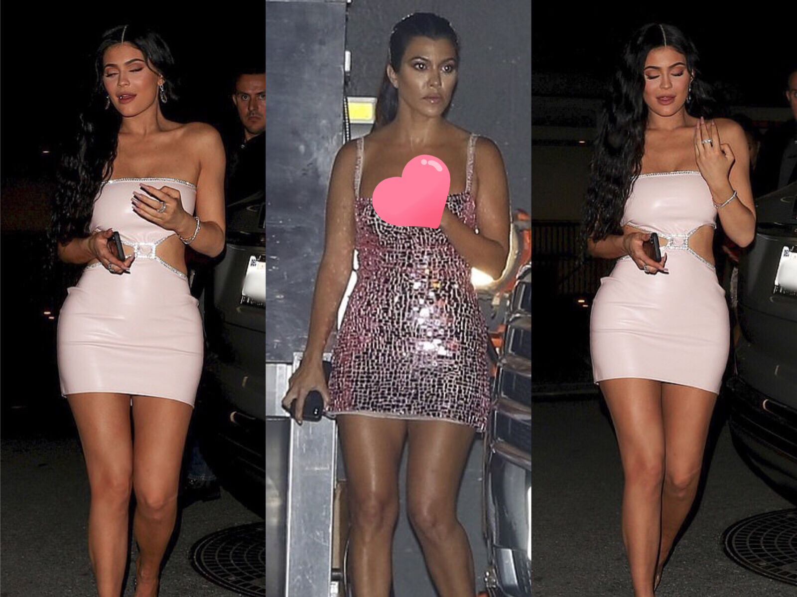 卡戴珊姐妹穿搭,卡戴珊大秀异域风情抹胸裙