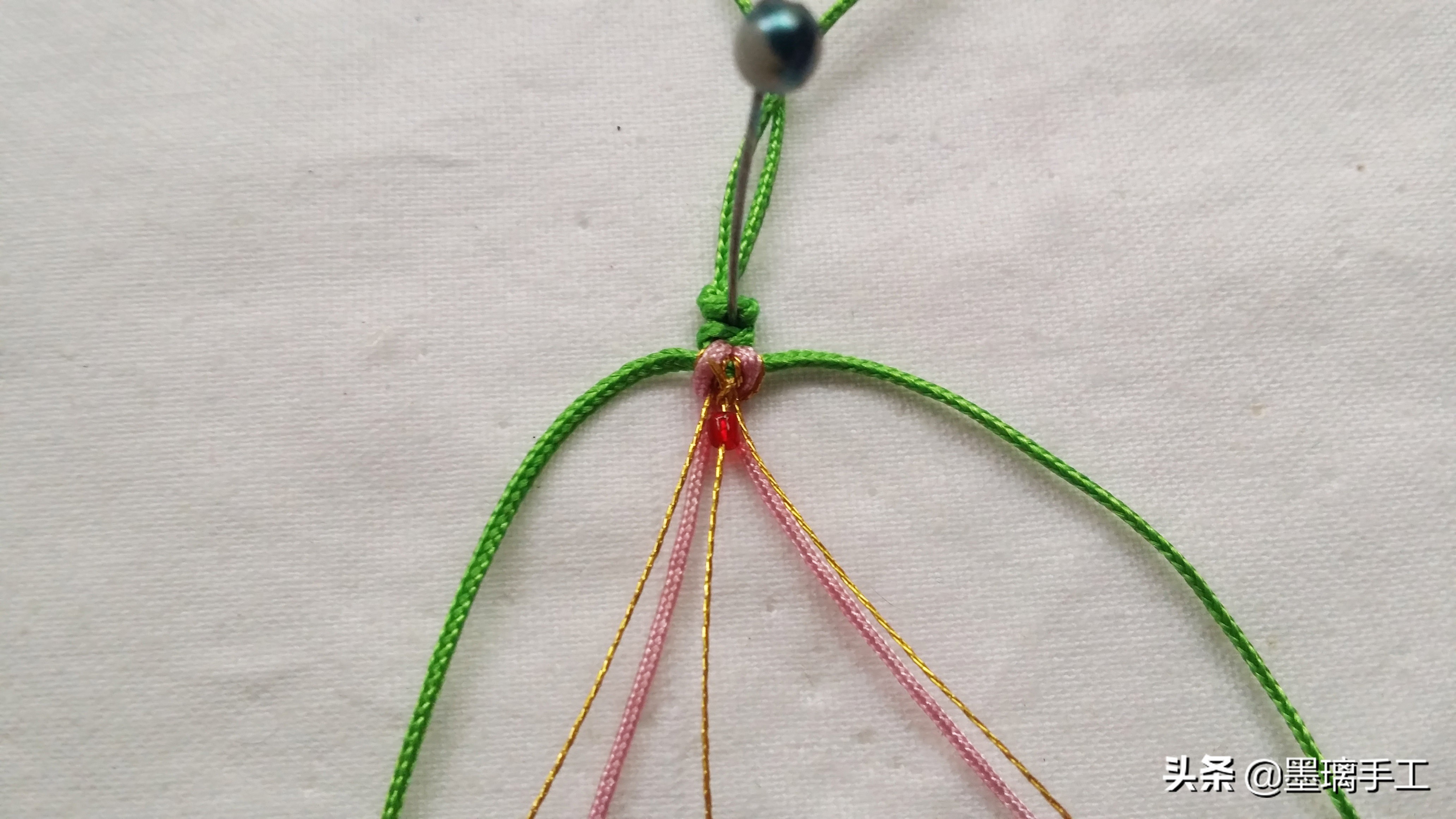手工编织手链桃花结教程视频,简单手机绳编织教程简单又好看
