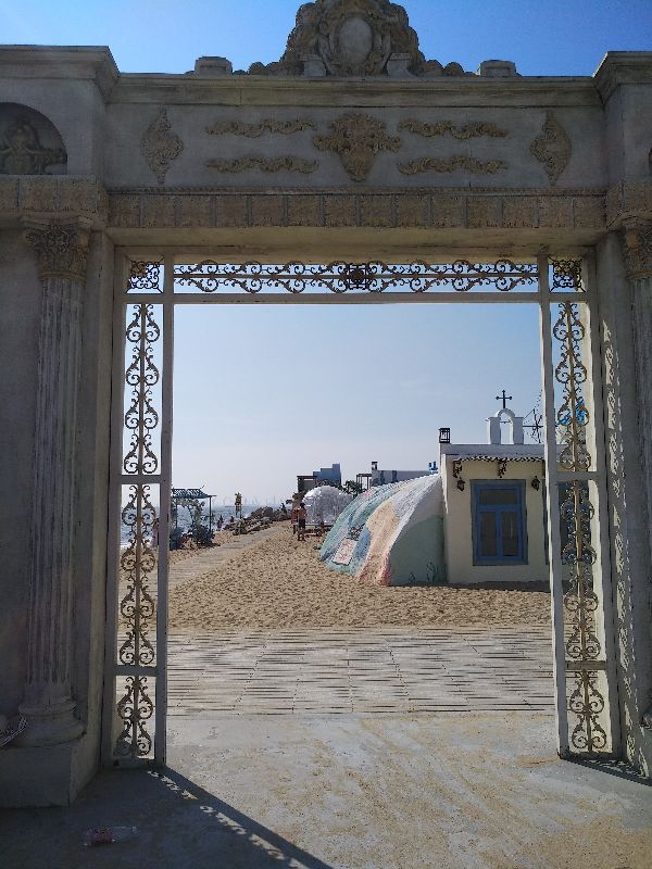 圣托里尼海边,盘锦金帛滩海滨浴场