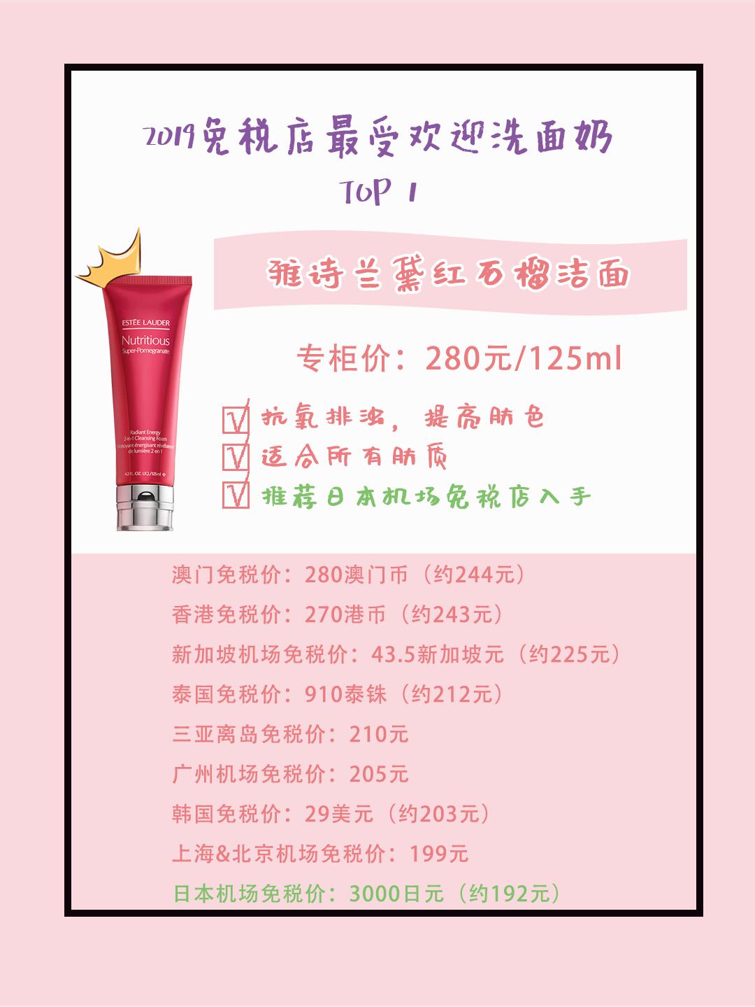 最热门洗面奶测评推荐女,免税店洗面奶最好用排行榜