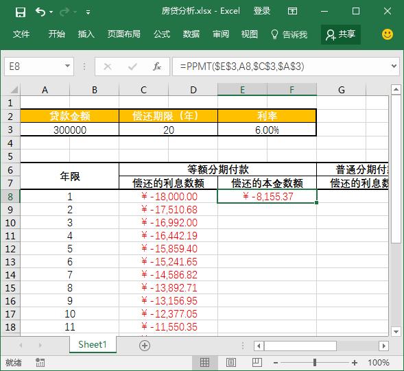 怎么用excel计算某期还款本金金额,excel每期还款额公式