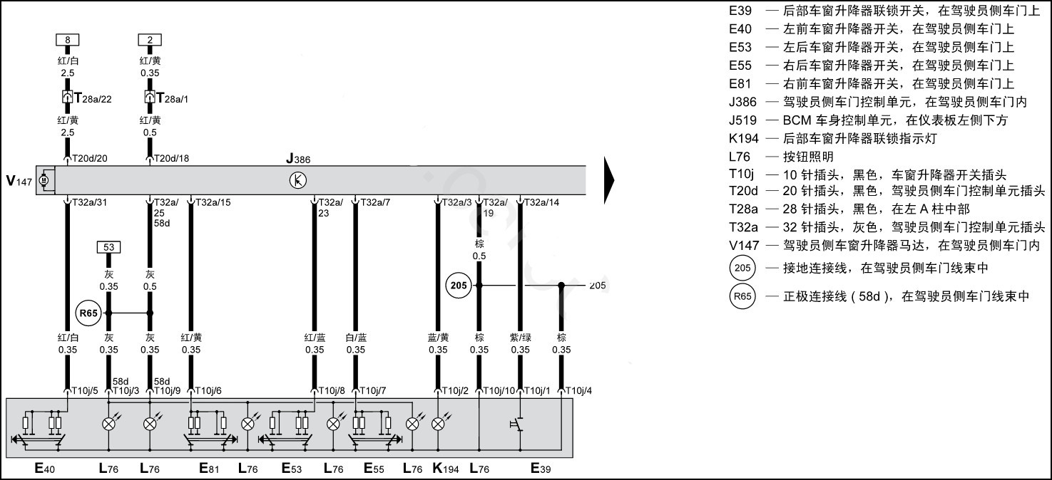 大众途观左前门闭锁按键不灵,大众途观车门解锁键坏了怎么维修