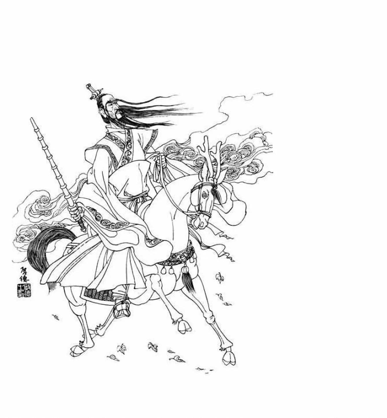 图谱神话人物工笔画白描,国画工笔人物白描图片大全大图