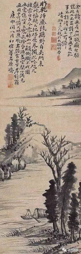 石涛山水画精品作品,石涛山水画高清大图临本