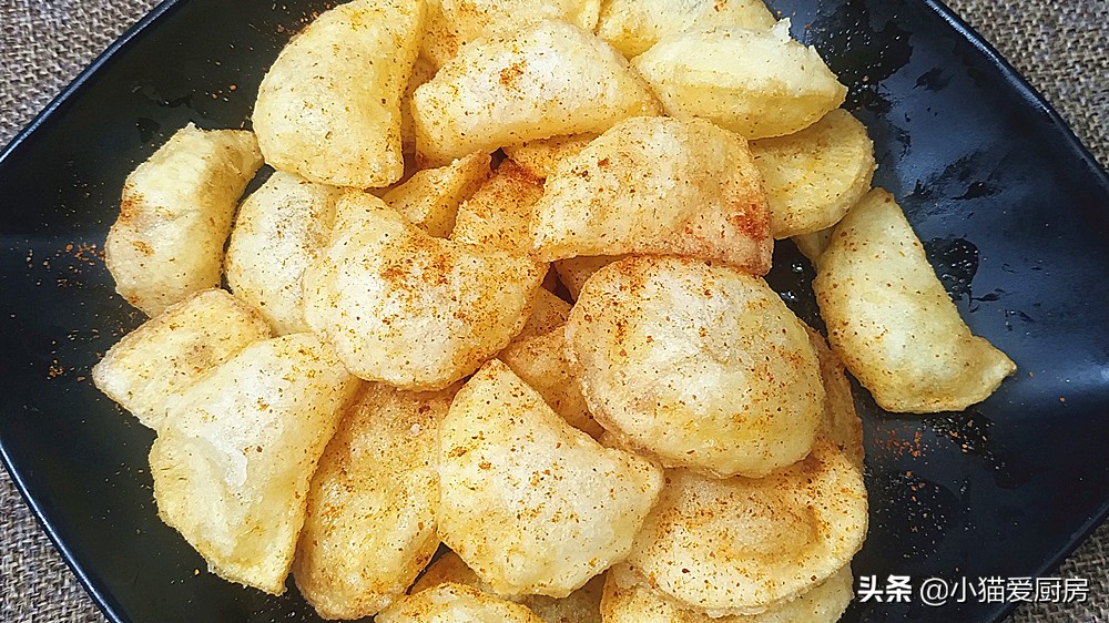 最近网红做炸土豆片的方法,小猫土豆片教程