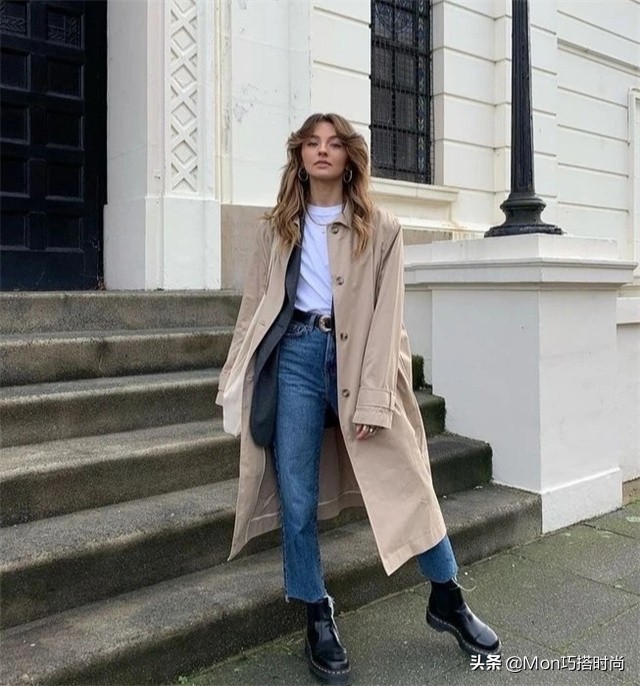 穿靴子搭配风衣简直是太时尚了,穿大衣不要穿这三种鞋子