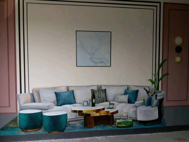 怎么给自己家的墙画墙绘,房地产3d效果图设计制作