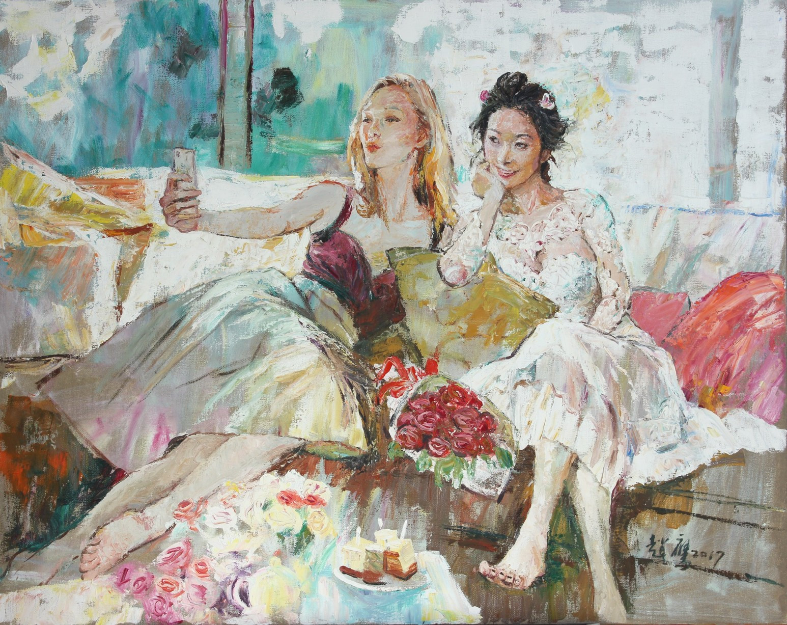 柠檬汁氤在水中　角落里美人如茵——画家赵鹰的写意油画