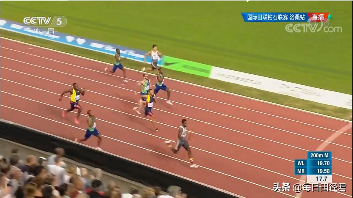 博尔特200米vs谢震业,博尔特200米破19秒30现场解说