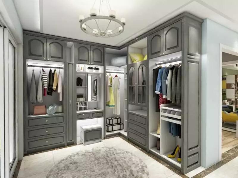 衣帽间原木定制,雨杉实木