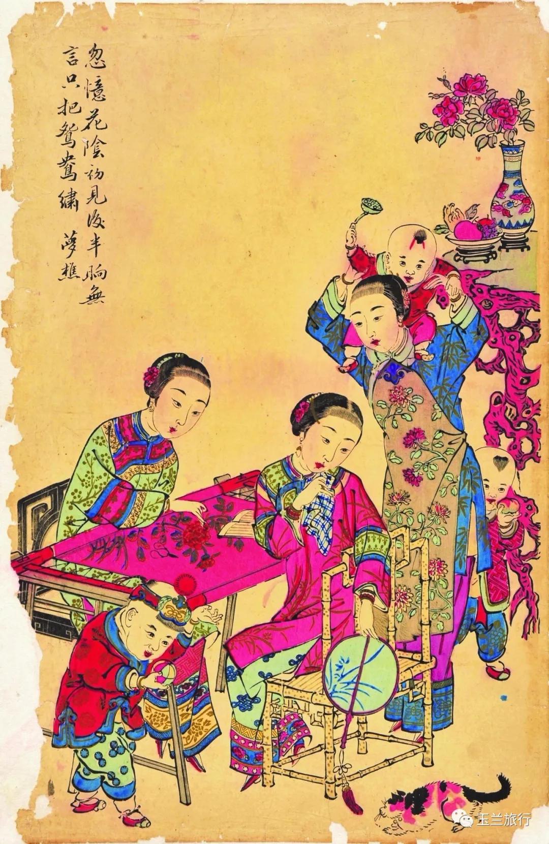 比网红好看多了，年画中的清代江南美女，真·人间富贵花！