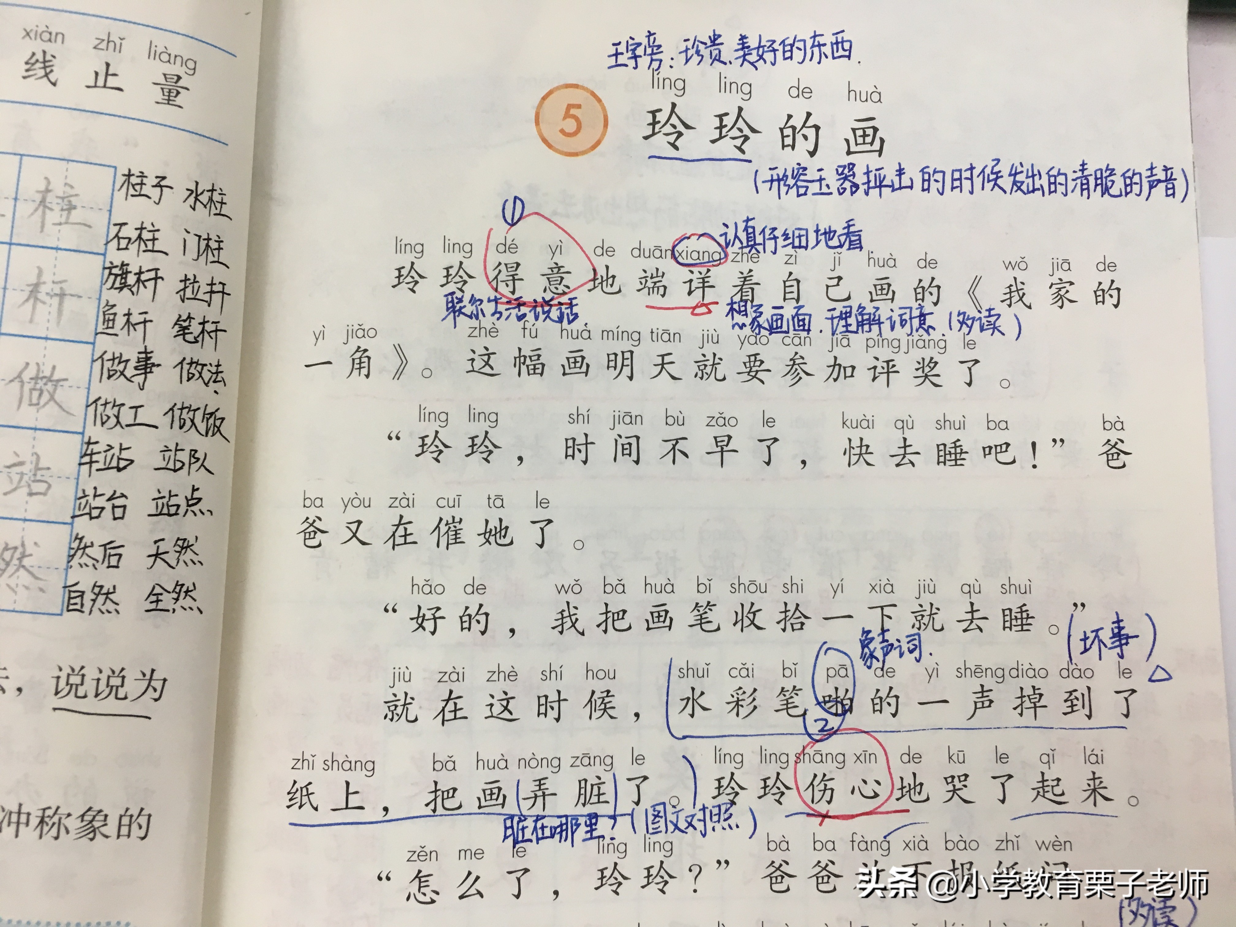 二年级玲玲的画的思维导图,玲玲的画二年级课文课堂笔记