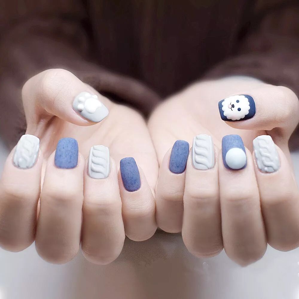 可爱又时髦的毛衣美甲教程，是时候给你的指尖换上“冬装”啦！